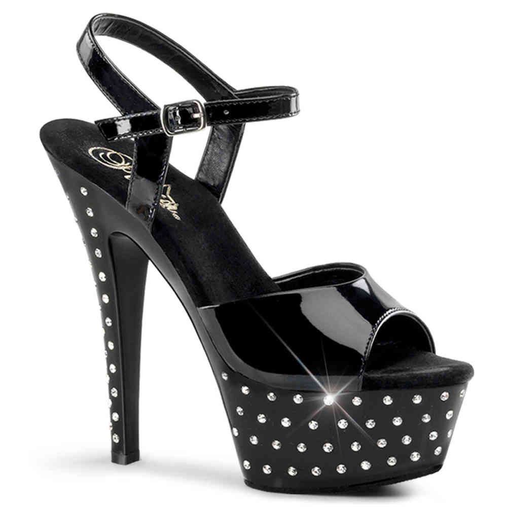 Pleaser - STARDUST609 Sandaal met enkelband, Paaldans schoenen - Paaldans schoenen - Zwart Product image